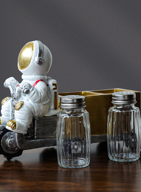 跨境新品美式创意树脂太空宇航员调味瓶摆件家居餐厅咖啡厅时尚装