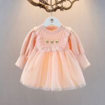 Girls dress for dress Spring and autumn style 2023 new childrens autumn womens baby foreign air autumn dress princess dress
