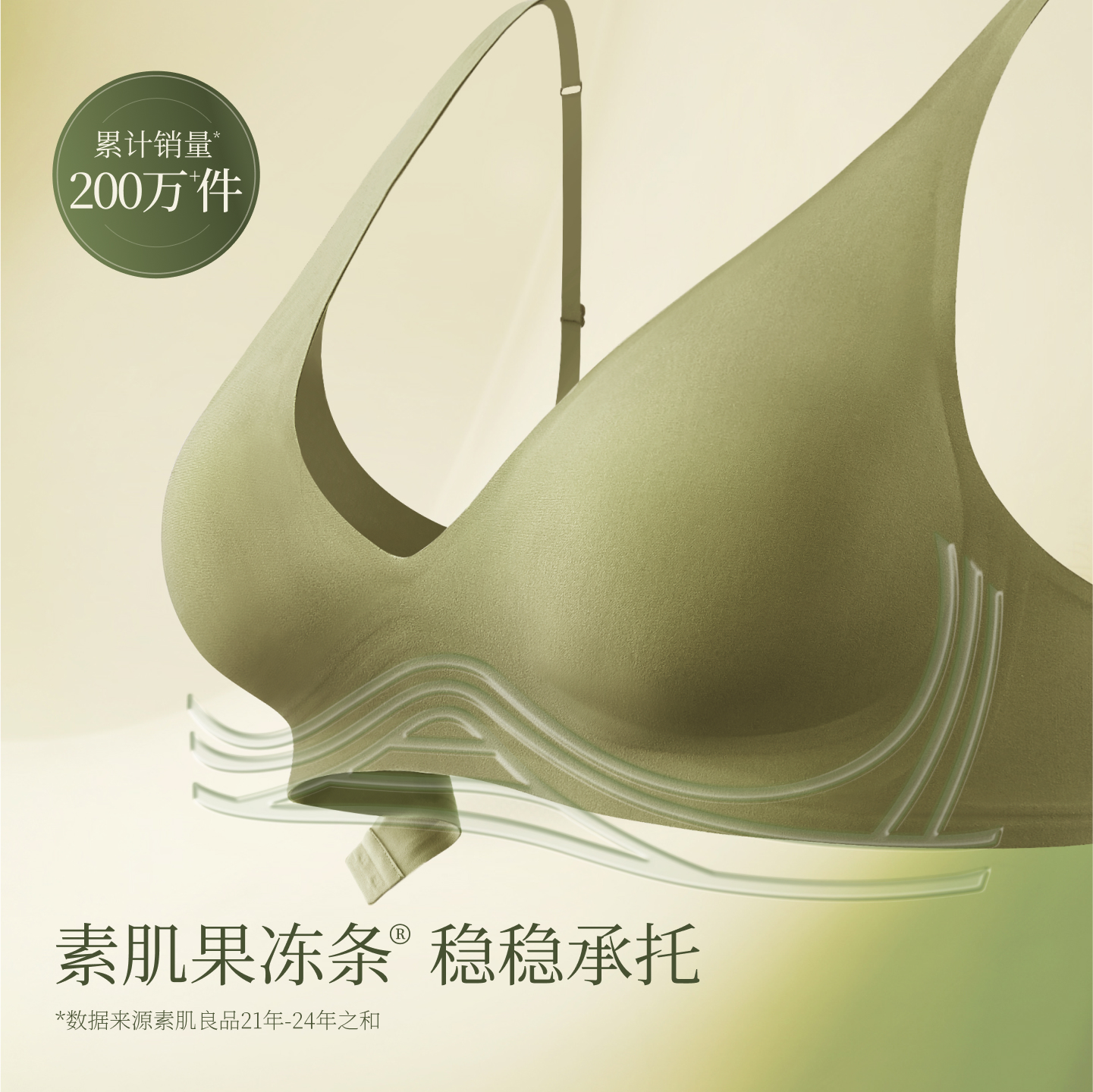 无痕内衣一片式小胸聚拢肤色裸感光面果冻条无钢圈软支撑文胸 - 图0