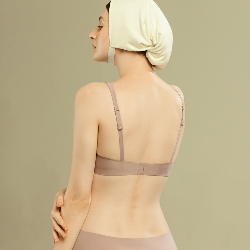 素肌果冻条法式无痕无钢圈薄款文胸 素肌良品文胸