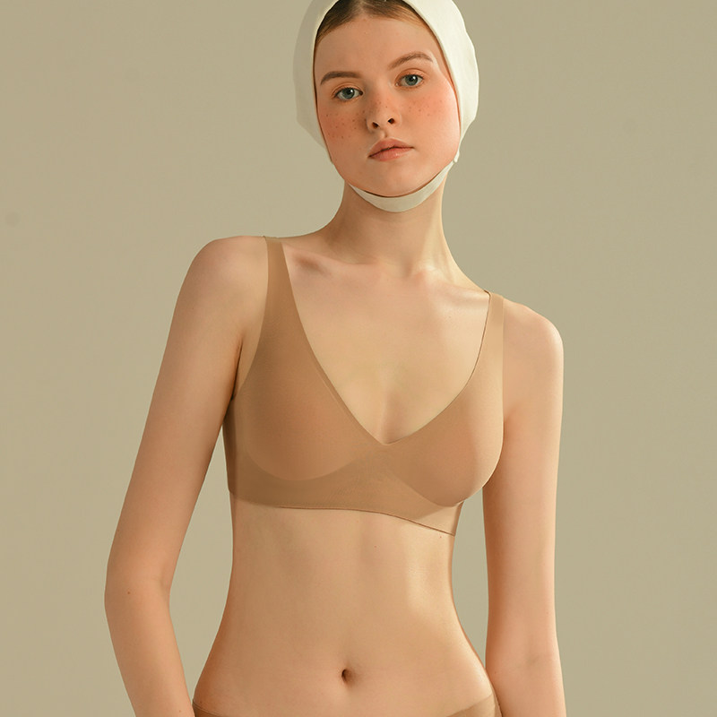 素肌软支撑小胸聚拢无钢圈定型文胸 素肌良品文胸