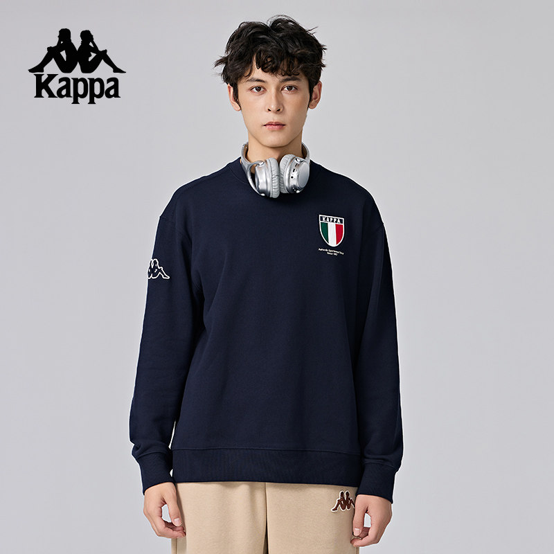 Kappa卡帕背靠背运动卫衣男2026新款春秋复古针织套头衫上衣男款,淘宝优惠券,粉丝福利购,淘宝优惠卷