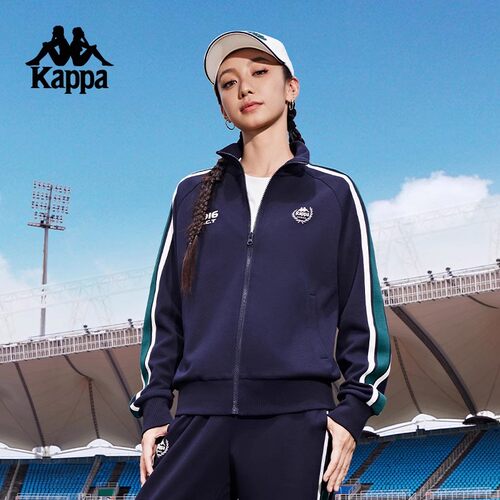 Kappa卡帕背靠背新款复古运动外套女款针织撞色开衫卫衣休闲上衣 - 图3