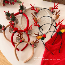 Christmas Red Deer Horn Hair Hoop Girl Child Cute Hair Card Accessories Senteal Elk Deer Head Stirrup Ornaments Adult Hair Accessories