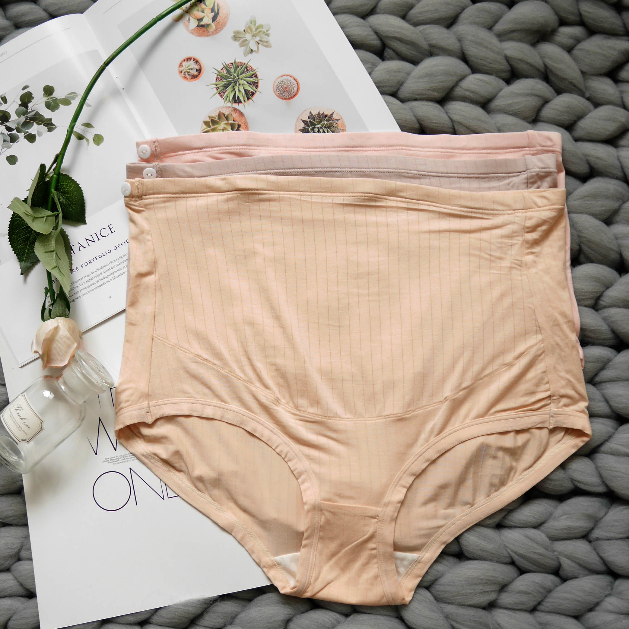 孕妇纯棉裆高腰托腹可调节孕妇裤头 仙清内裤