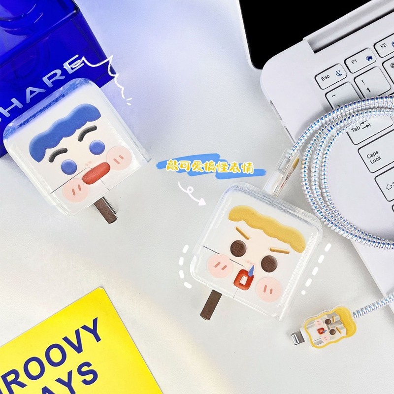 樱声适用苹果15promax数据线保护套新款咬线iPhone15充电保护壳30w透明全包防摔35w双口快充硅胶卡通可爱软壳,淘宝优惠券,粉丝福利购,淘宝优惠卷