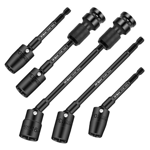 电动扳手电钻加长万向光伏电站六角套筒360度转向套筒工具13/14mm - 图0