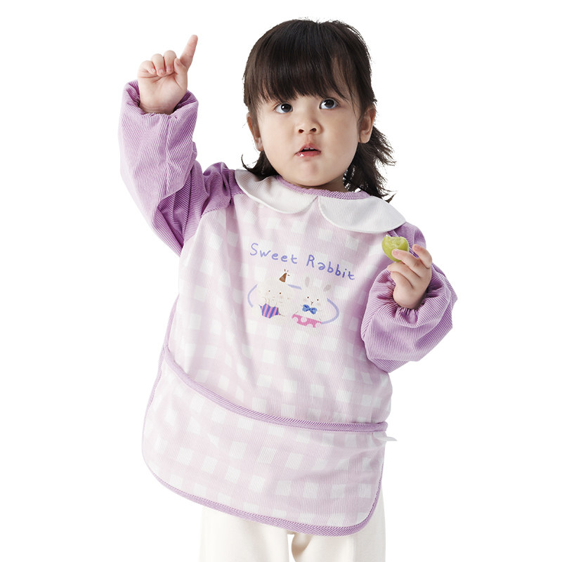 儿童灯芯绒罩衣防水防脏宝宝吃饭围兜饭兜男女秋冬外穿洋气围裙,淘宝优惠券,粉丝福利购,淘宝优惠卷