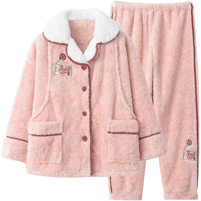 孕妇秋冬怀孕期珊瑚绒月子服睡衣 舒姬芬家居服套装