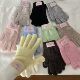 Korean wool knitted gloves women's winter ins warm cycling finger gloves touch screen windproof and cold-proof gloves