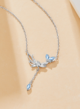 sd锁骨链钻石流苏蝴蝶女