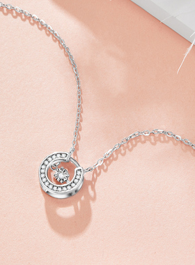 sd跳动的心钻石项链银女