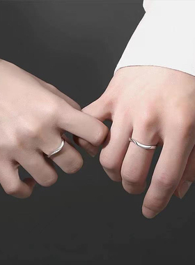 钻石戒指莫比乌斯环925简约情侣