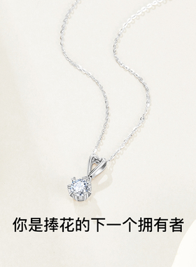 SD项链女50分钻石S925纯银锁骨链