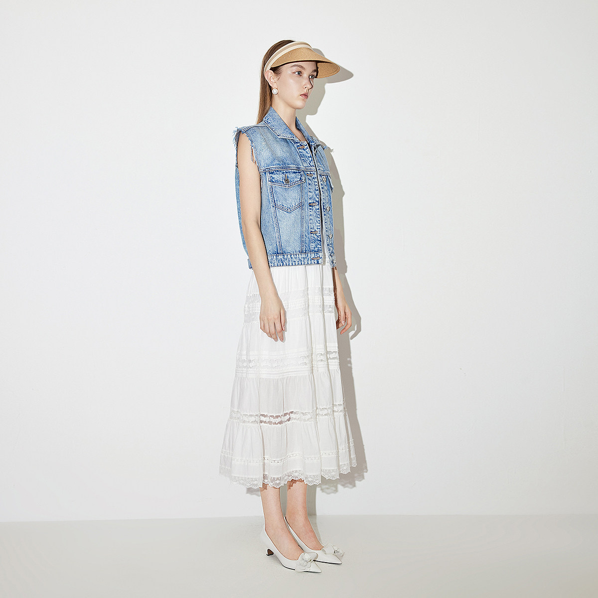 FIVE PLUS牛仔马甲女洗水复古单排扣夹克外套甜酷女夏装,淘宝优惠券,粉丝福利购,淘宝优惠卷