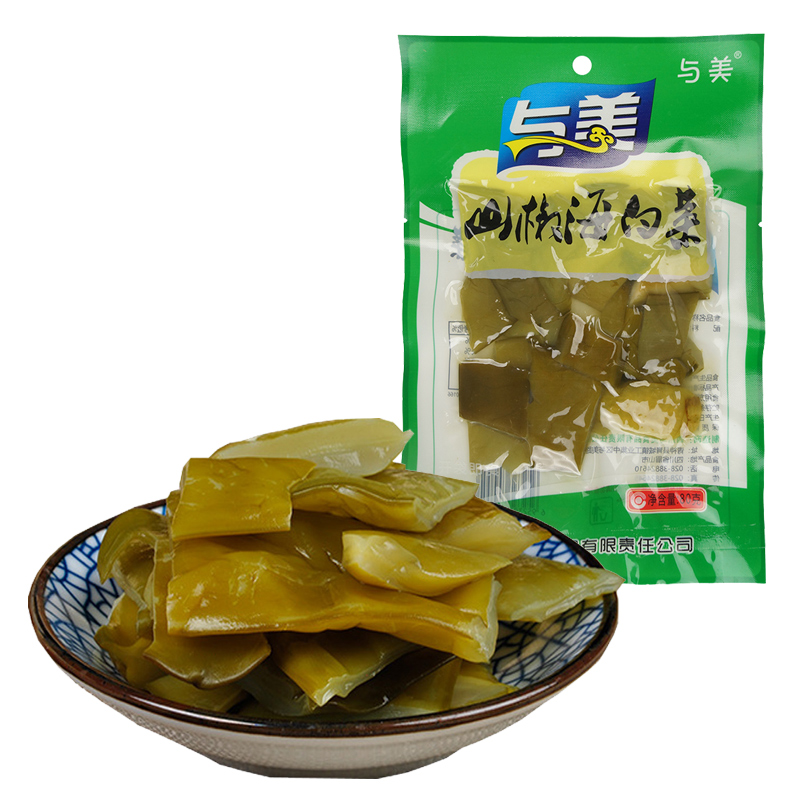 与美山椒海白菜四川泡菜酸辣下饭开味菜泡椒味海带休闲零食10袋装 - 图3