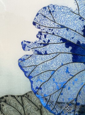 苏绣成品挂画手工刺绣精品蓝色荷叶客厅卧室装饰挂画送朋友刺绣画