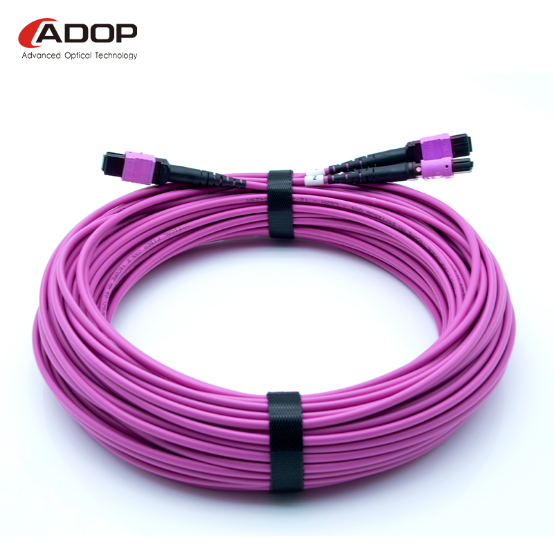 ADOPMPO-MPO16芯APC母头OM4光纤跳线 400G 800G模块一分二光纤跳线 进口康宁光纤 国产光纤 - 图1