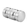 Round single hole black glass door handle