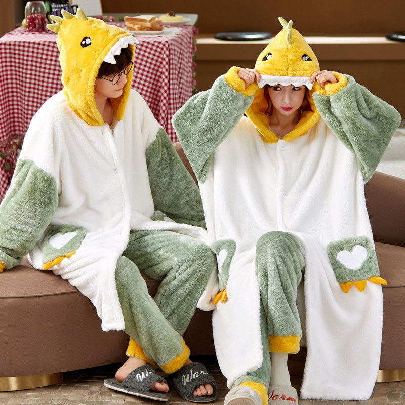 情侣冬季珊瑚绒男士长款睡袍 娇卓睡衣/家居服套装