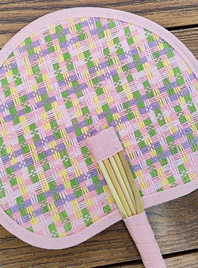 蒲扇老式手工编织网红多巴胺斜挎扇子抖音彩色扇子麦秆可爱夏季