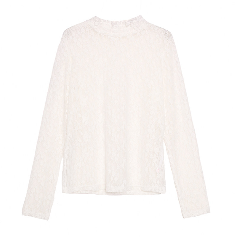 dooc蕾丝雪纺2021秋季新款花边衬衫 dooc蕾丝衫/雪纺衫