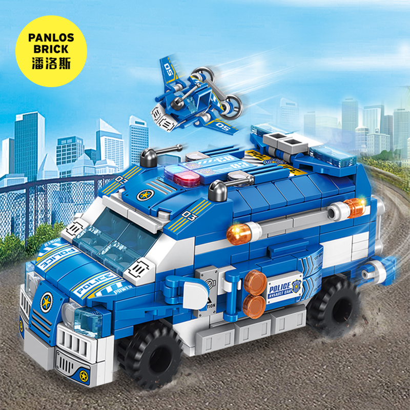 消防车消防员特警拼装益智玩具积木 panlosbrick潘洛斯旗舰建构/拼插积木