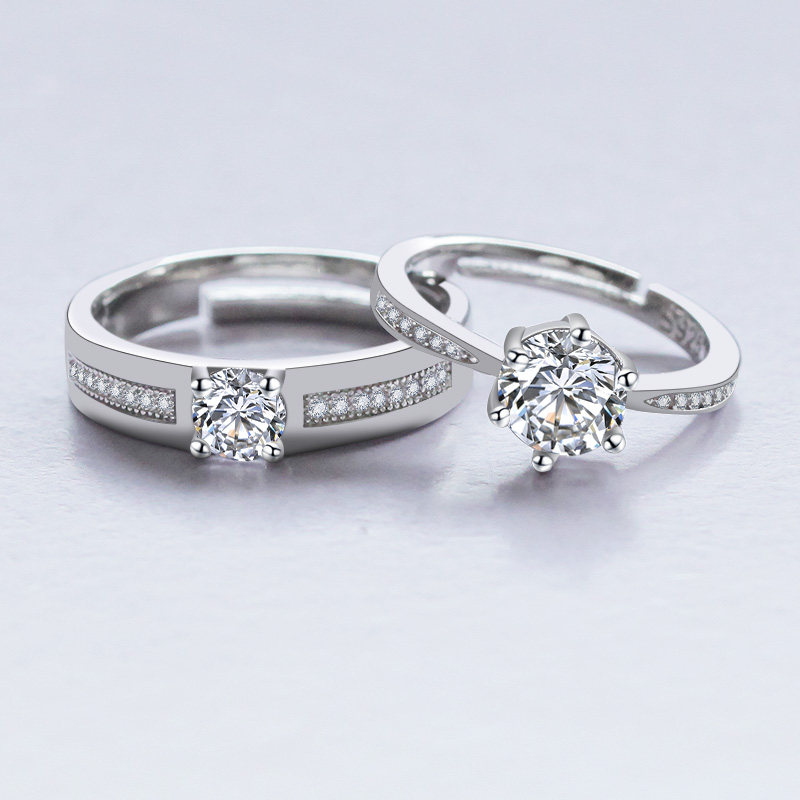 情侣对戒男女假道具开口可调节结婚 筱艳饰品戒指/指环