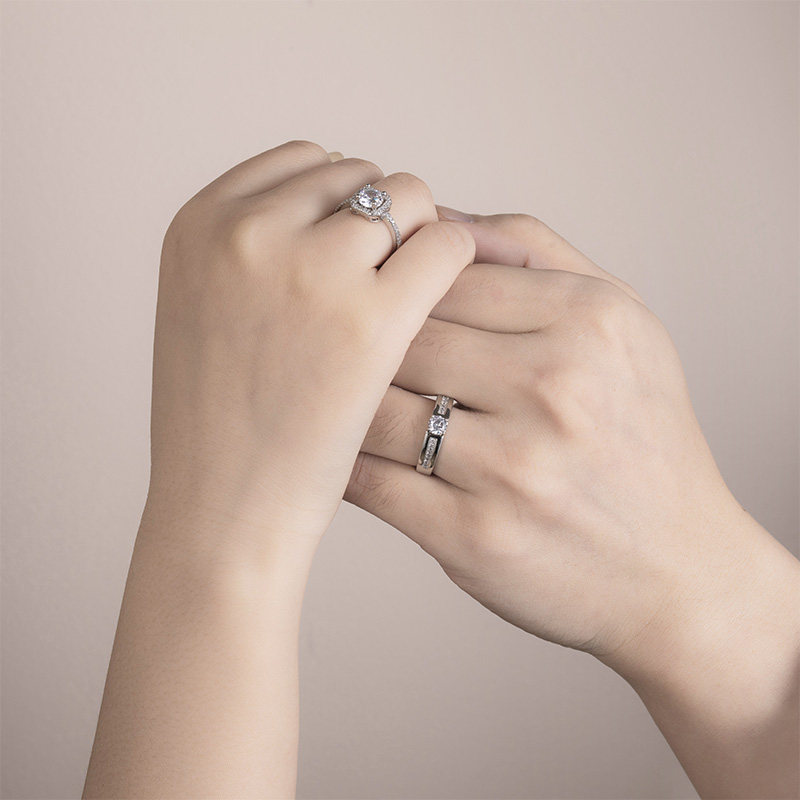 奢华男女一对求婚戒指假仿真钻戒 筱艳饰品戒指/指环