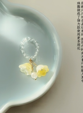 新款弹力珠圈跑环跑圈切面闪晶壶钮套圈diy手链茶壶吊坠小众设计