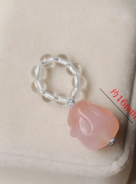天然白水晶小跑环南红小提溜手链手串diy配件吊坠盐源玛瑙醒狮兔