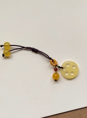 茶壶吊坠手编绳吊坠diy壶钮配饰元包叶子莲藕南瓜复古新中式挂件