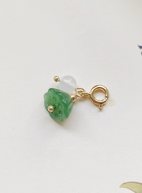 玉髓莲蓬吊坠弹簧扣活口随意挂取天然白玛瑙配珠百搭笔坠小提溜款