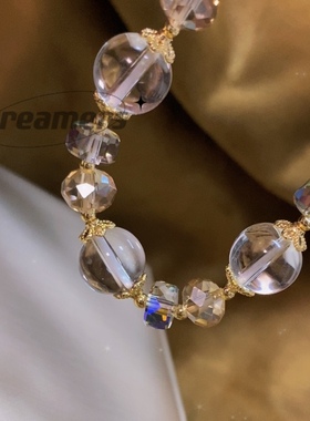 原创设计 白水晶手串10mm奥地利水晶diy手链时尚轻奢首饰饰品礼物