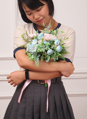 仿真花手捧假花束家居装饰插花婚庆花球婚纱照新伴娘拍照摄影道具