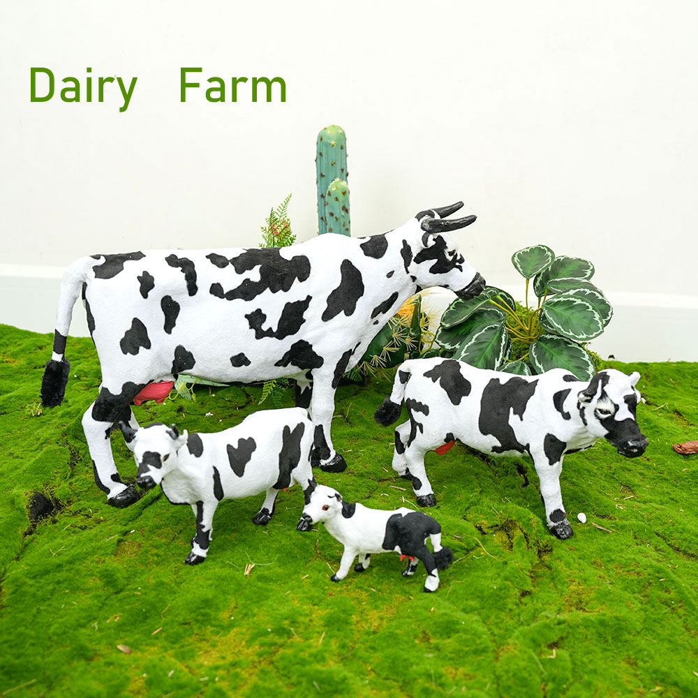 仿真奶牛农场模型动物摆件玩具陈列场景橱窗庭院幼儿园超市造景 - 图0
