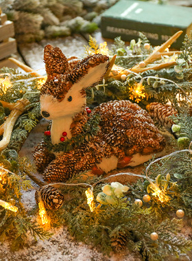 麋鹿场景幼儿园教室材料装饰摆件