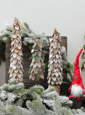 圣诞摆件桌面摆设教室课桌装饰幼儿园窗台自然角环保木质创意饰品