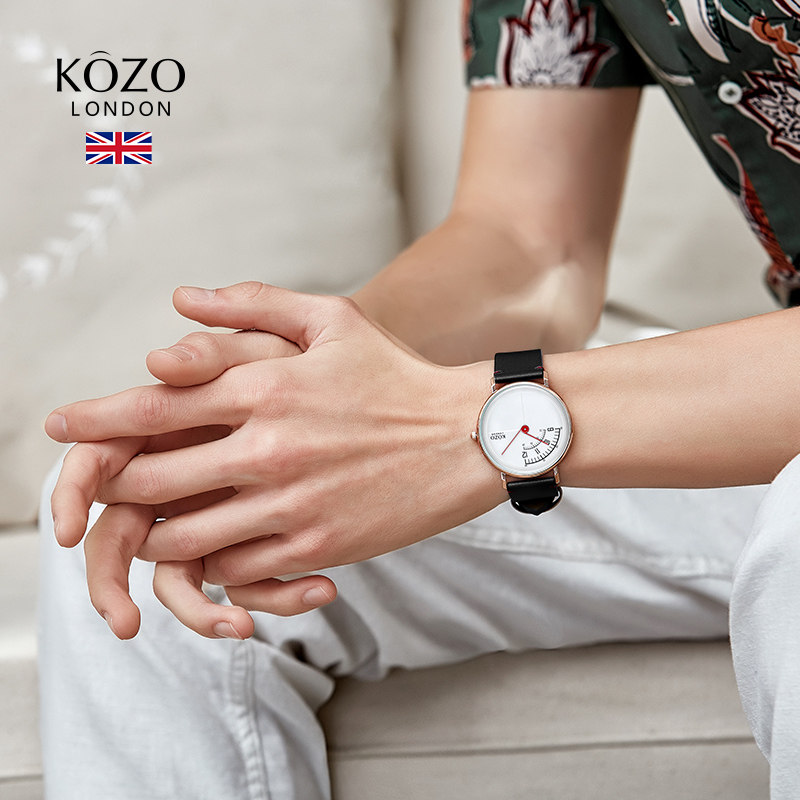 kozo真皮简约气质男正品名牌情侣表 kozo国产腕表
