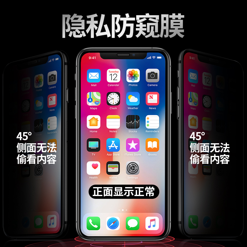 苹果7Plus钢化膜6/7/8手机膜iphone/6S全屏SE3/2防窥6P/P7/8P防偷窥6SP适用于高清抗蓝光防爆防摔六七八P贴膜 - 图1
