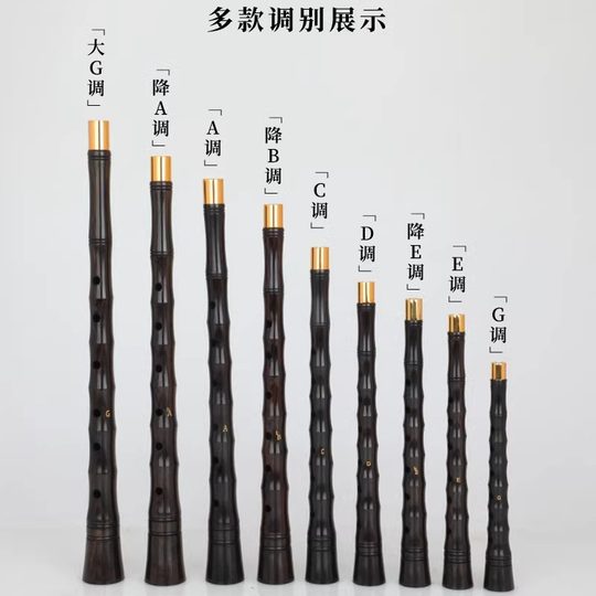 专业乌木六孔漆金唢呐乐器笛子指法体系初学者成人民间演奏喇叭