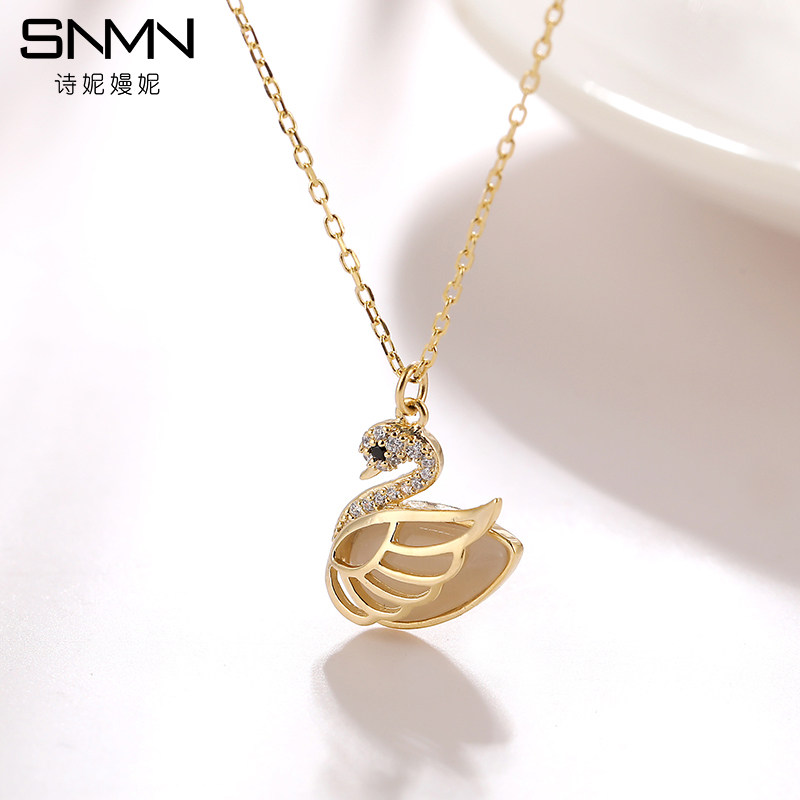 诗妮嫚妮925纯银小天鹅女锁骨链 诗妮嫚妮项链