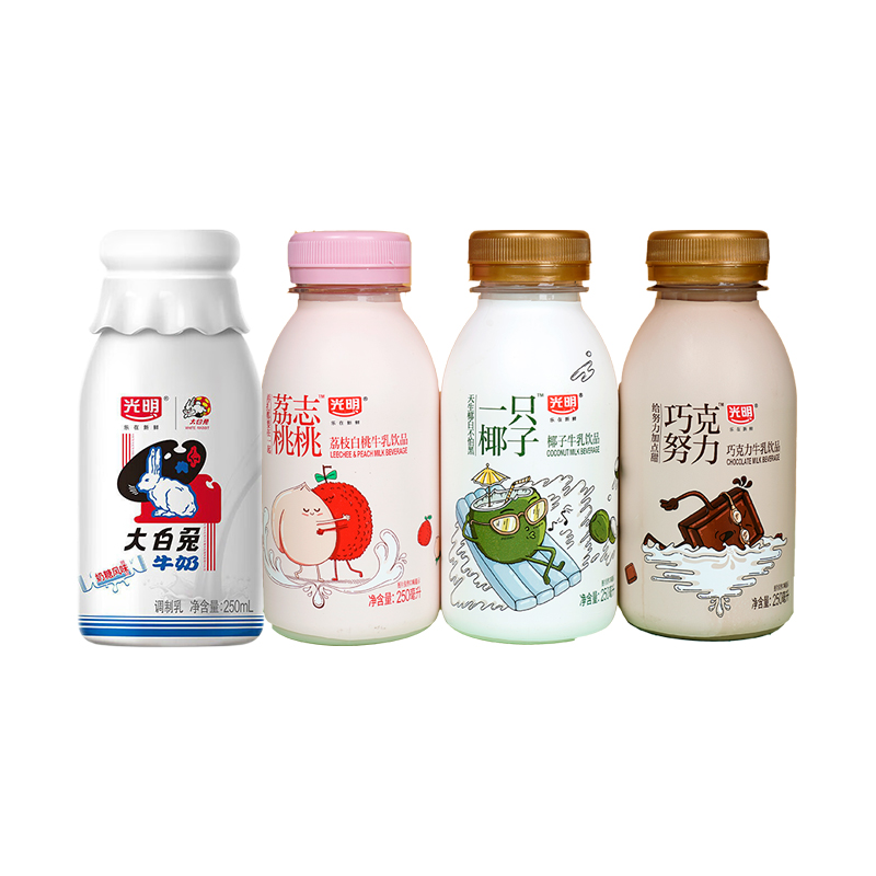 光明大白兔牛乳饮品饮料原味奶糖味牛奶童年味道250ml/瓶 - 图3