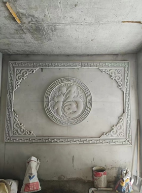 发泡陶瓷定制农村庭院影壁墙迎门墙照壁画福字雕浮中式背景墙装饰