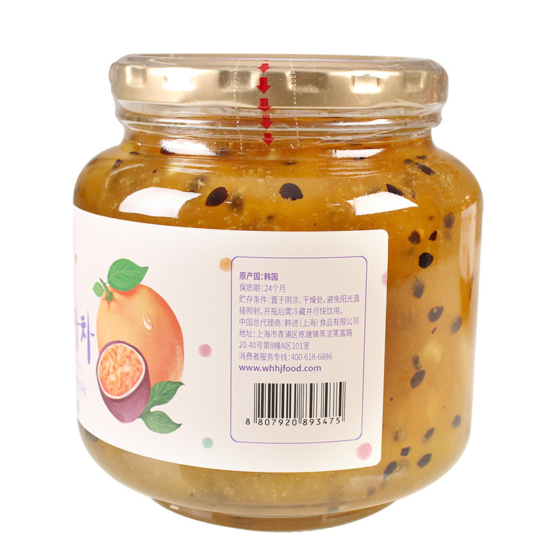 zek百香果1000g原装进口柚子茶 筋斗云食品蜂蜜果味茶