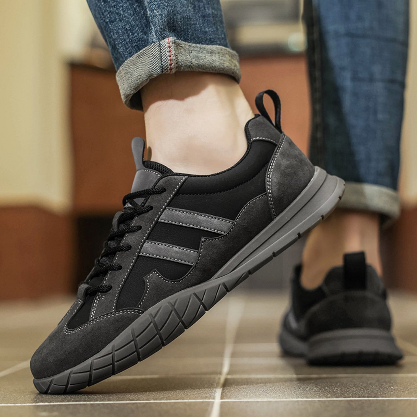 复古男鞋德训鞋2026新款透气平底百搭工作耐脏耐磨休闲阿甘板鞋,淘宝优惠券,粉丝福利购,淘宝优惠卷