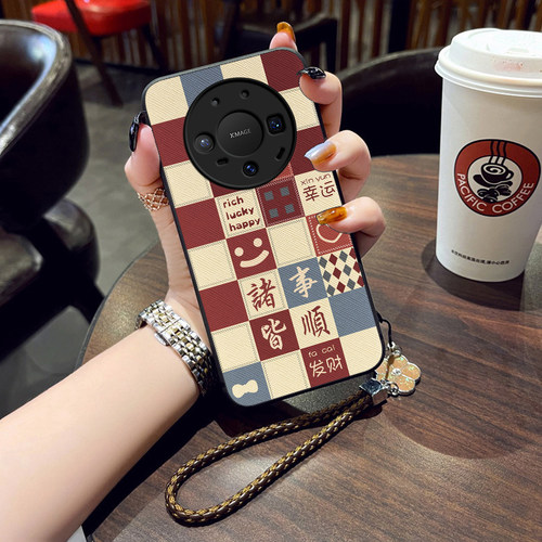 适用华为mate80手机壳mate70新款60保护套50硅胶40pro挂绳手链30全包防摔20女款诸事皆顺文字简约高级感外壳+ - 图3