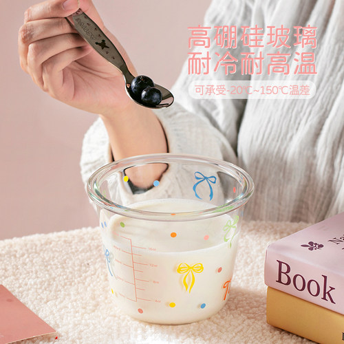 西比尔可爱玻璃保鲜盒饭盒带盖家用外带密封便当盒耐高温保鲜碗 - 图1