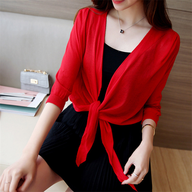 配吊带裙的小外披冰丝薄款针织衫 耳雅毛针织衫