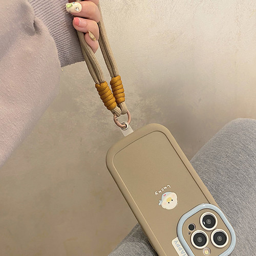 ins风可爱围巾鸭子适用苹果15promax手机壳iphone16pro情侣14磨砂13防摔12保护套max新款x11xs/xr/xsmax7p16 - 图3